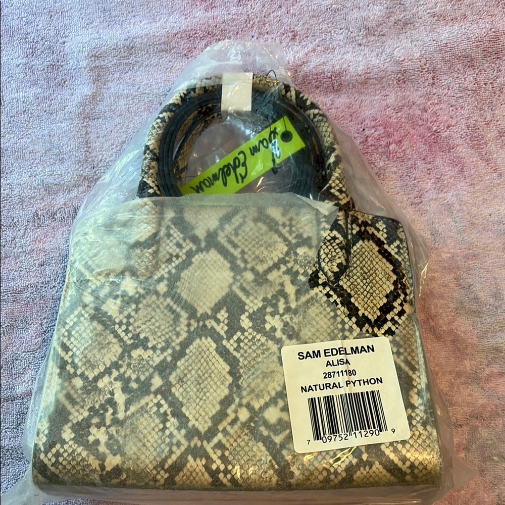 Sam Edelman Leather Alisa Python Pattern Handbag - Picture 4 of 4